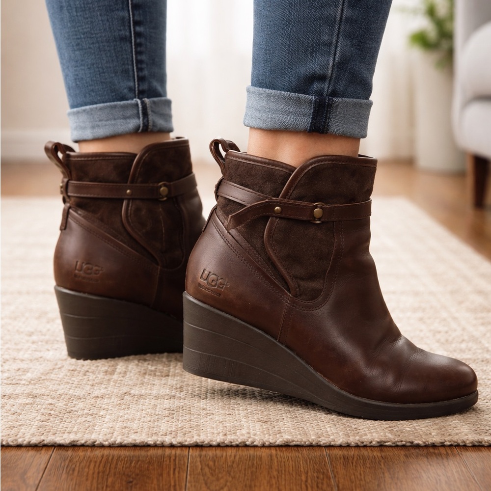 UGG Women's Chocolate Brown Wedge Boots